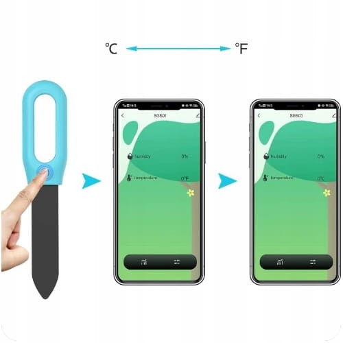 Miernik tester wilgotności temperatury podłoża ziemi gleby bluetooth