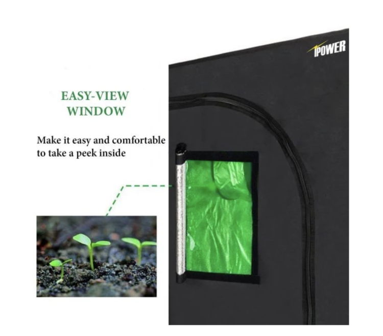 iPower Silver grow tent 80x80x160cm growbox namiot do uprawy z oknem obserwacyjnym