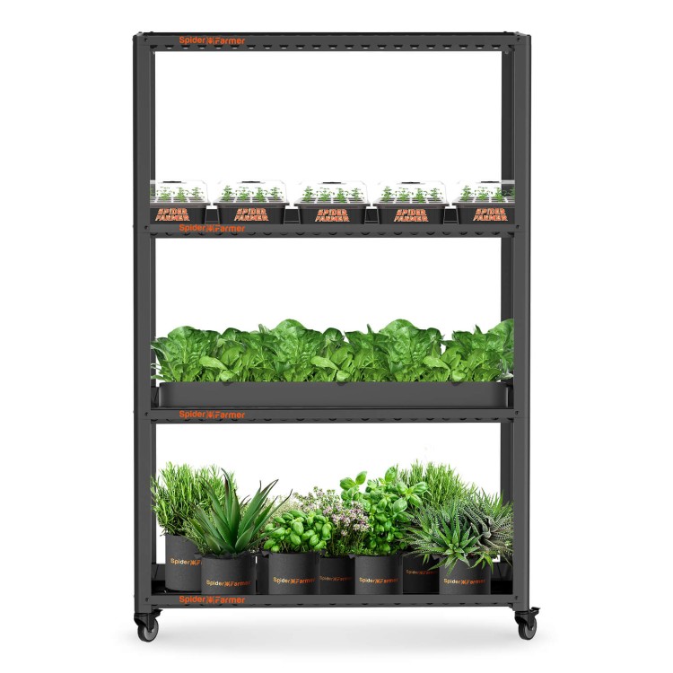 Metalowy Stojak Regał na rośliny 3 poziomowy z tackami namiot growbox