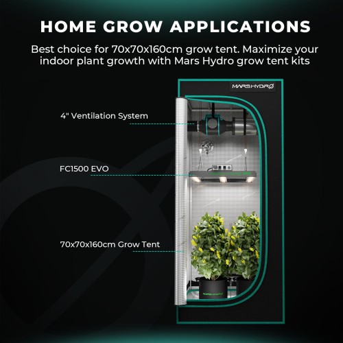 Mars Hydro FC1500 EVO LED 150W 70x70x160cm zestaw uprawowy growbox