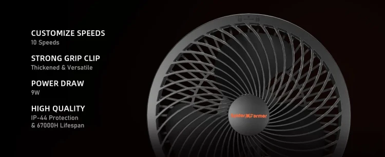Spider Farmer Clip Fan - Wentylator Mieszający z Klipsem do Namiotów Uprawowych 150mm fan