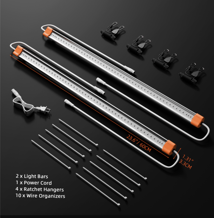 Spider Farmer LED Grow Light Bars IR Podczerwień Zestaw Doświetleniowy dla Roślin zawartosc opakowania
