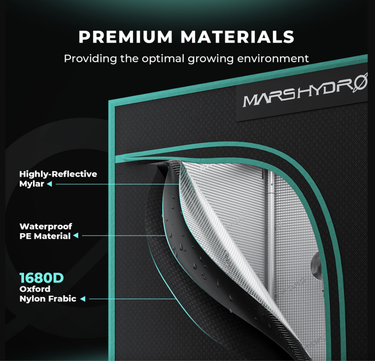 Mars Hydro TS 1000 LED 150W 80x80x160cm Zestaw Uprawowy Growbox Kontroler Klimatu najlepszy materiał