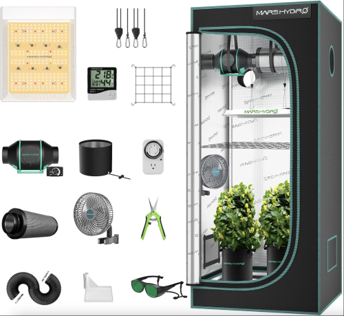 Mars Hydro TS 600 Led 100W 60x60x140cm Zestaw Uprawowy Growbox Regulator Prędkości