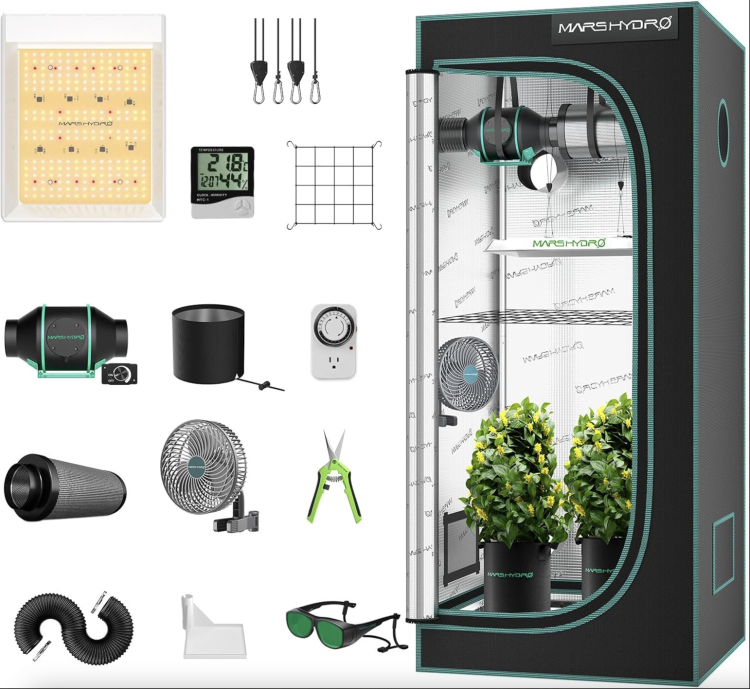 Mars Hydro TS 600 Led 100W 60x60x140cm Zestaw Uprawowy Growbox Regulator Prędkości