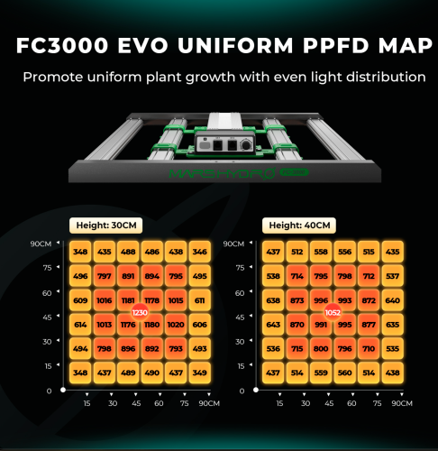 Mars Hydro FC 3000 EVO LED 300W 100x100x180cm Zestaw Uprawowy Growbox Aplikacja iFresh ppfd