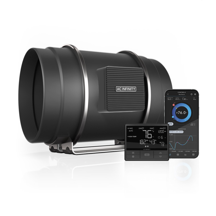 CLOUDLINE PRO T8 – Cichy Wentylator Kanałowy 200 mm z Kontrolerem Temperatury Wilgotności i VPD