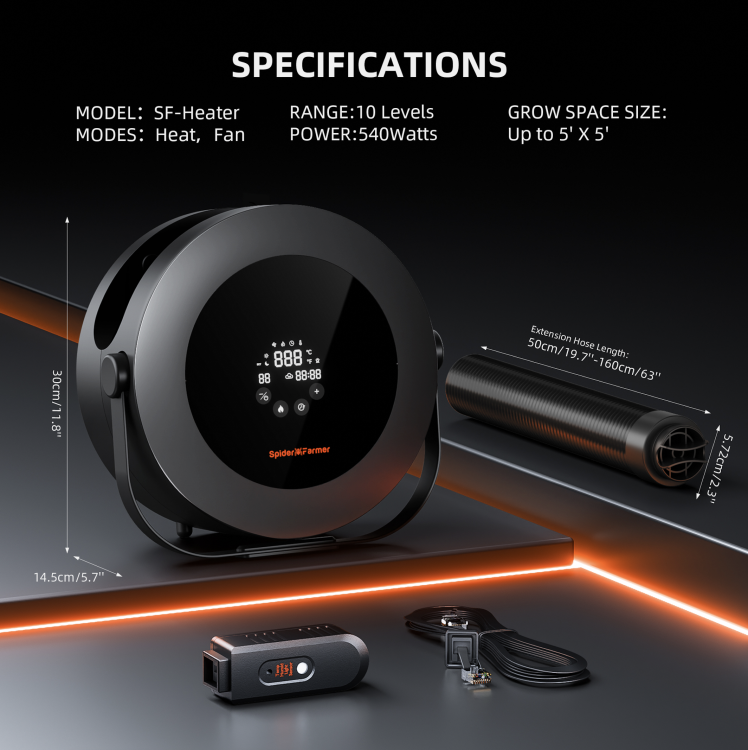 Grzejnik Spider Farmer Heater - Inteligentny System Kontroli Temperatury dla Upraw specyfikacja