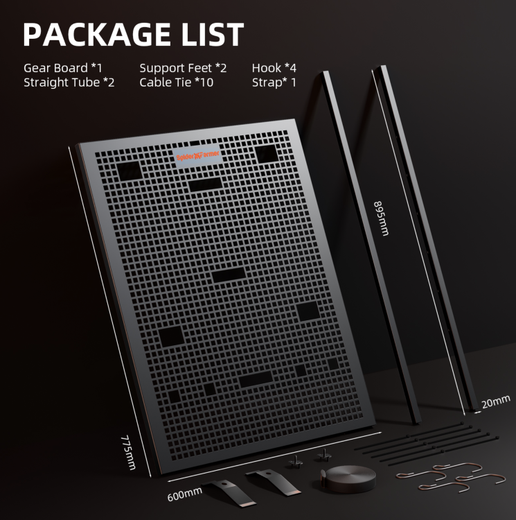 Spider Farmer GGS Gear Board – Tablica Montażowa Organizacja Sprzętu do Growboxa design