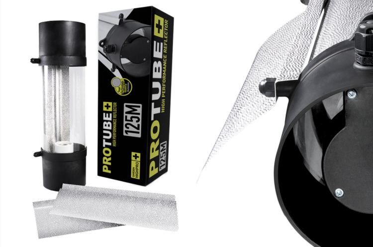 Reflektor Cooltube PROTUBE 125mm i 150mm – wentylowany odbłyśnik do lamp HPS/MH skrzydla opakowanie