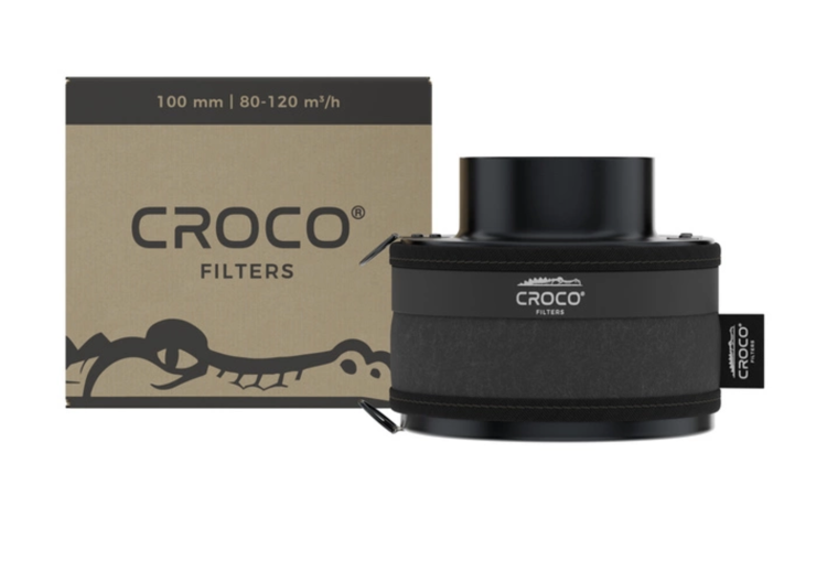 Filtr Węglowy Croco Flat – skuteczne usuwanie zapachów do growboxa czarny