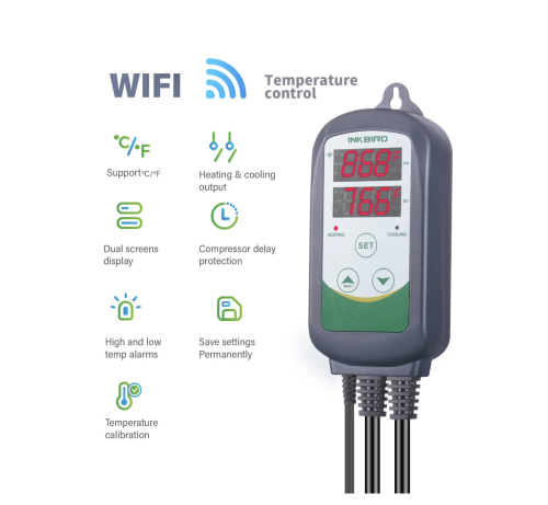 Inkbird ITC-308 regulator sterownik temperatury do dwóch urządzeń grzewczych i chłodzących specyfikacja
