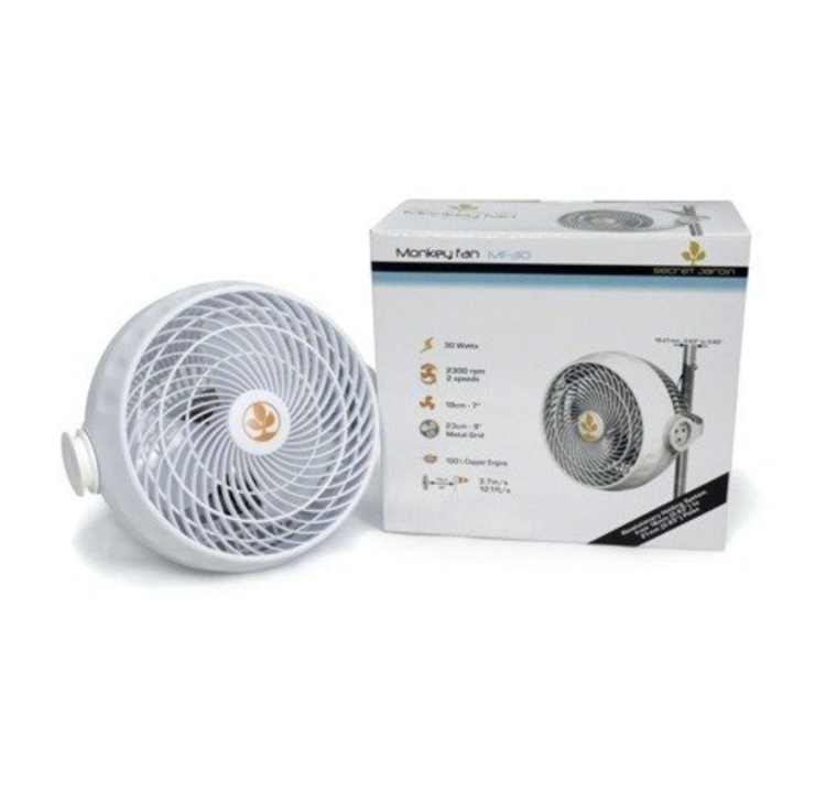 Wentylator Mieszający Monkey Fan Klips 30W ø 23 cm – Idealny do namiotów uprawowych