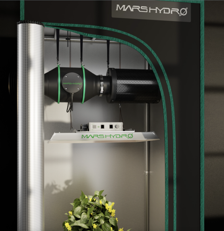 Mars Hydro Zestaw Wentylacyjny Wentylator Kanałowy z TermostatemFiltr Weglowy Rura namiot