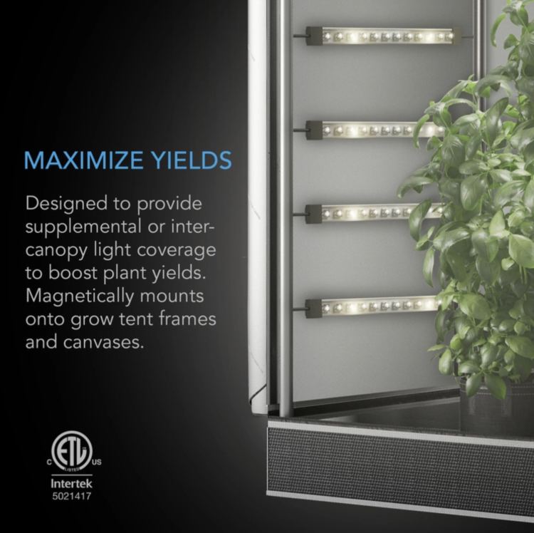Lampa LED do uprawy roślin AC Infinity IONBEAM S16 Full Spectrum 3.14 µmol/J – 4 x 40 cm światło pomocnicze LED growtent