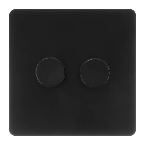 VERTICANA® WALL DIMMER 2-WAY BLACK - czarny ściemniacz ścienny podwójny, 400W do lamp LED