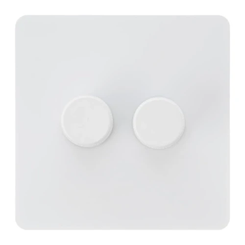 VERTICANA® WALL DIMMER 2-WAY WHITE - biały ściemniacz ścienny podwójny, 400W do lamp LED
