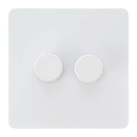 VERTICANA® WALL DIMMER 2-WAY WHITE - biały ściemniacz ścienny podwójny, 400W do lamp LED