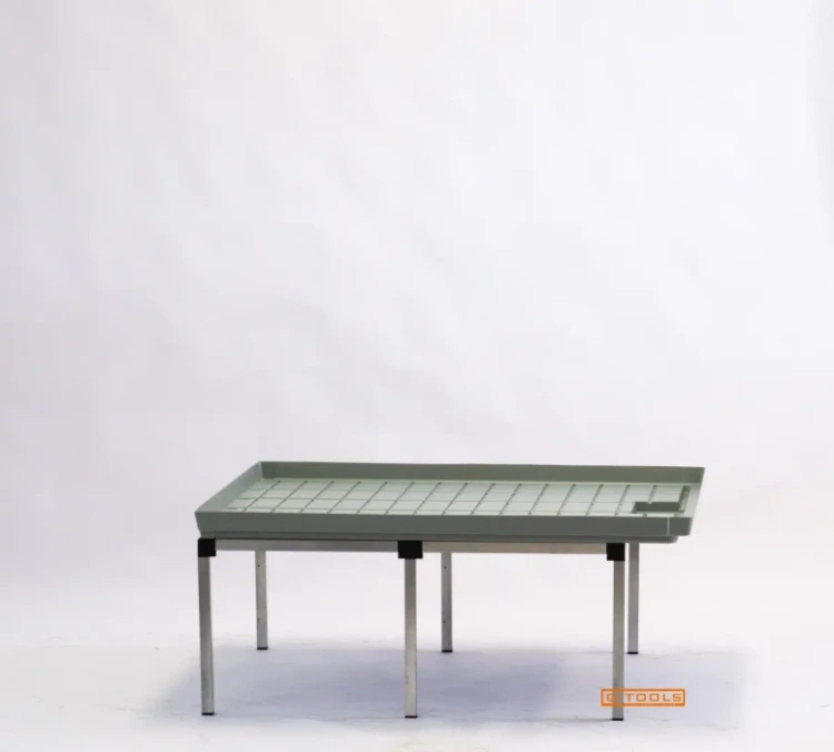 G-Tools stół uprawowy – kompletny stół z tacą zalewową, rozmiar 1,1 x 0,63 m