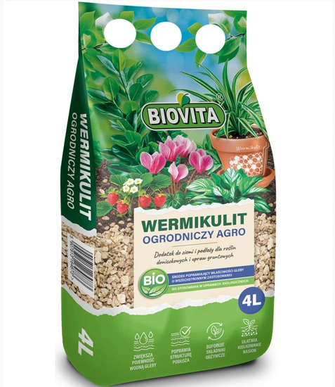 Wermikulit Ogrodniczy – Biovita 4L idealne podłoże dla roślin