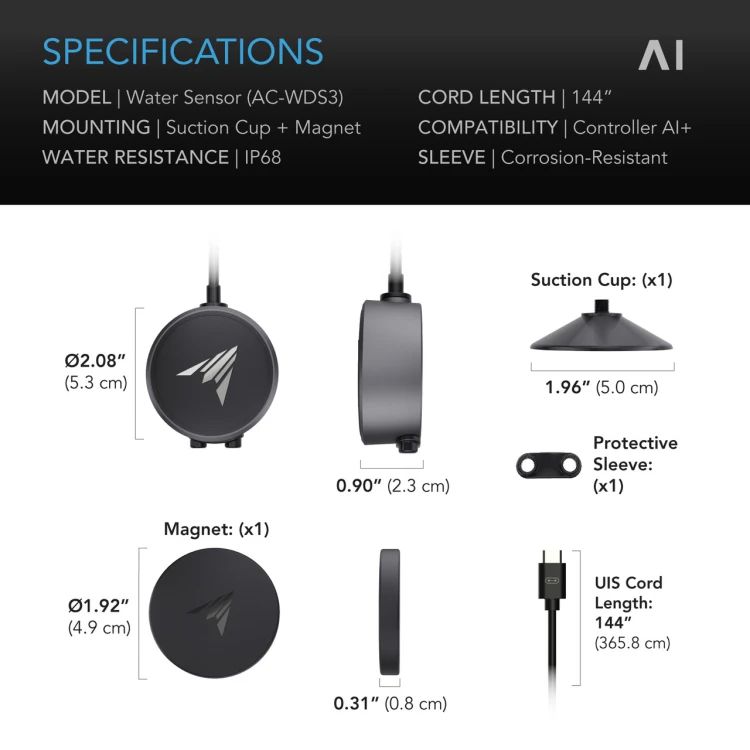 AC Infinity AC-WDS3 - specyfikacja i zawartość zestawu