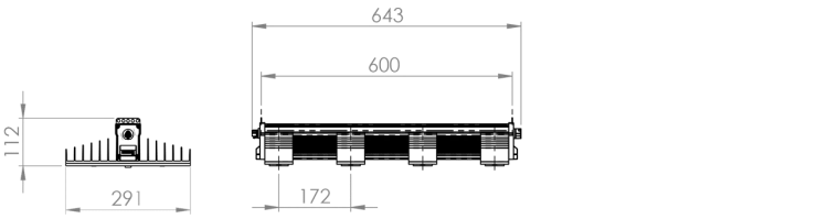 SANlight EVO 4-80 wymiary oprawy rysunek techniczny