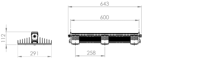 SANlight EVO 3-80 wymiary oprawy rysunek techniczny