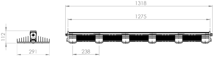 SANlight EVO 6-150 1.5 wymiary oprawy rysunek techniczny