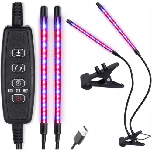 Lampa z klipsem Heckermann 2 głowice LED