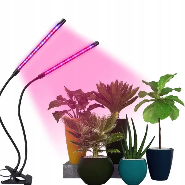 Lampa 27W nad rozsadą i kwiatami