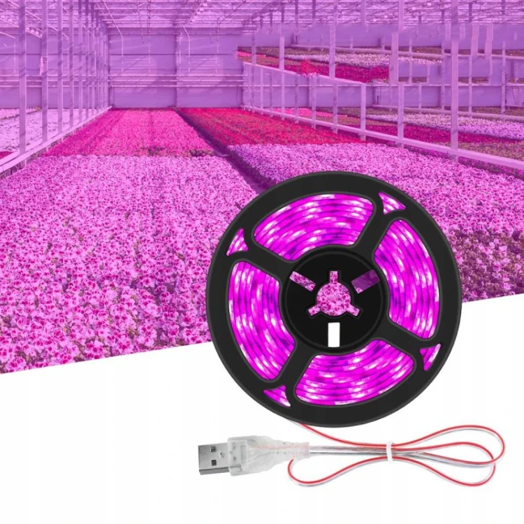 Taśma LED grow na szpuli z kablem USB