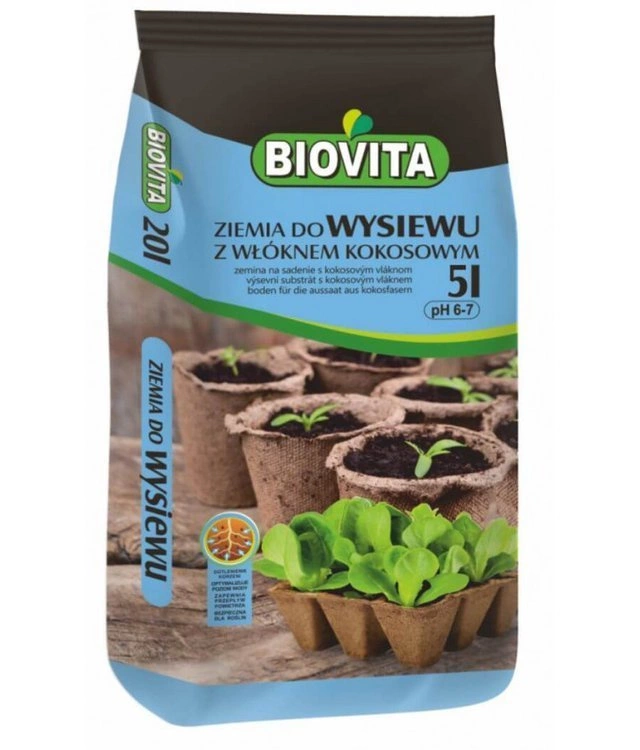 Ziemia do wysiewu nasion Biovita 5L z włóknem kokosowym