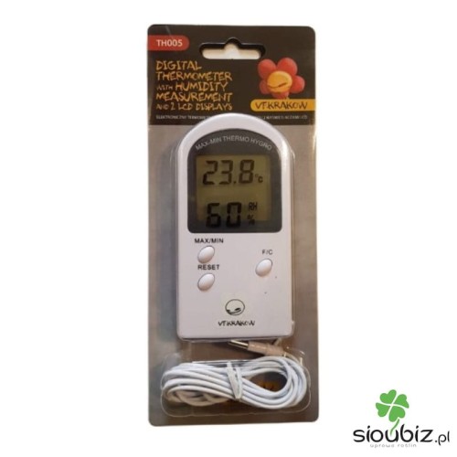 Elektroniczny Termohigrometr VF - Czujnik Temp. na Kablu, -40/+70°C, 10%-98%RH
