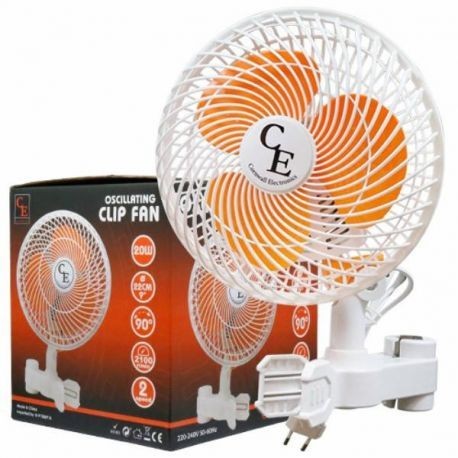 Cornwall Wentylator z oscylacją 20cm 20w klips mieszający do namiotu uprawowego growbox