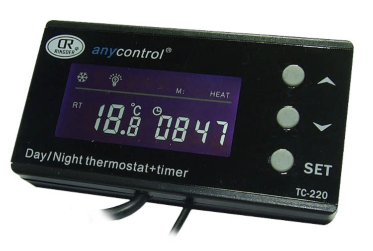 Termostat RINGDER TC-220 (RT-200) do terrarium lub akwarium.