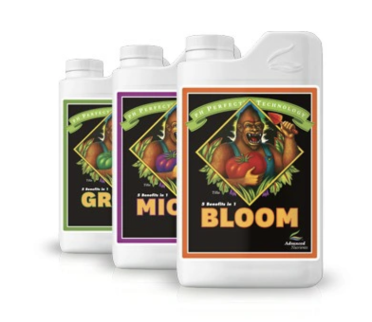 zestaw nawozów ph perfect advanced nutrients do roślin grow micro bloom