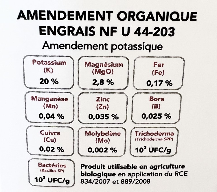 Biosolid K20 Mix skład 20% potasu z mikroelementami