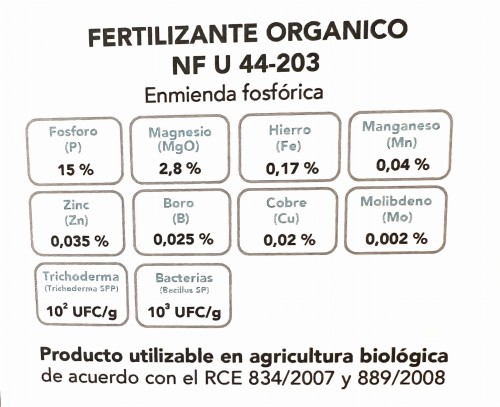 Biosolid Fosfor P15 Mix nawóz w proszku do roślin  skład