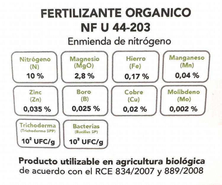 Biosolid N10 Mix skład 10% azotu z mikroelementami