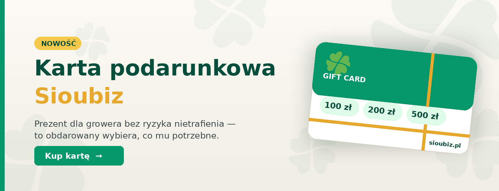 Karta podarunkowa prezent Sioubiz 
