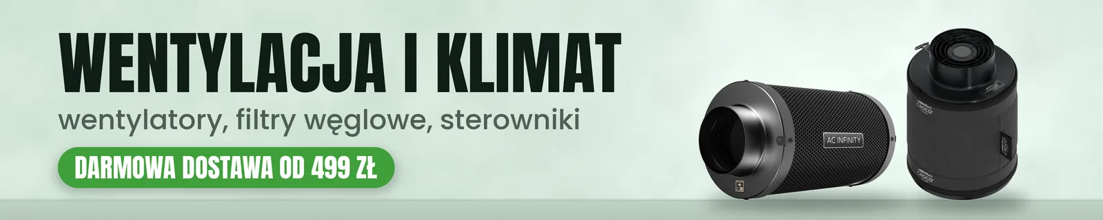 Wentylacja i klimat w uprawie - wentylatory, filtry węglowe i sterowniki w Sioubiz.pl